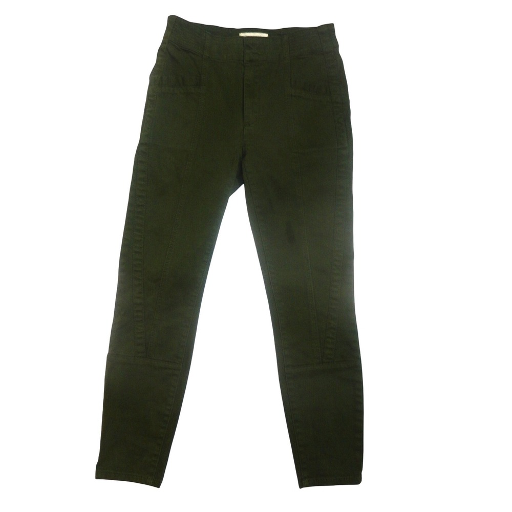 Anthropologie Olive Green Utility Seamed High‎ Rise Slim Pants Womens Size 27